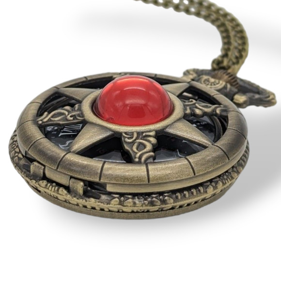 Accessories | Pocket Watch Bronze Nautical Stars Red Ruby Gift New ...